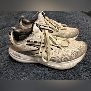 Brooks Athletic Shoes in Cream and Black
